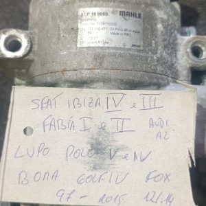 Compressor A C 1.4/1.2 Gasolina VW Audi Seat Skoda